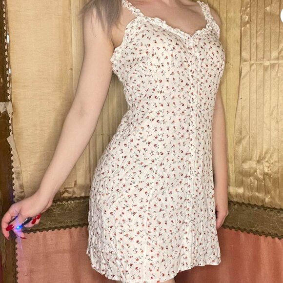 Lottie Moss Tank Top White Floral Mini Dress - Picture 1 of 4